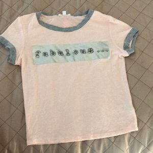 Pink and Grey Crop Top